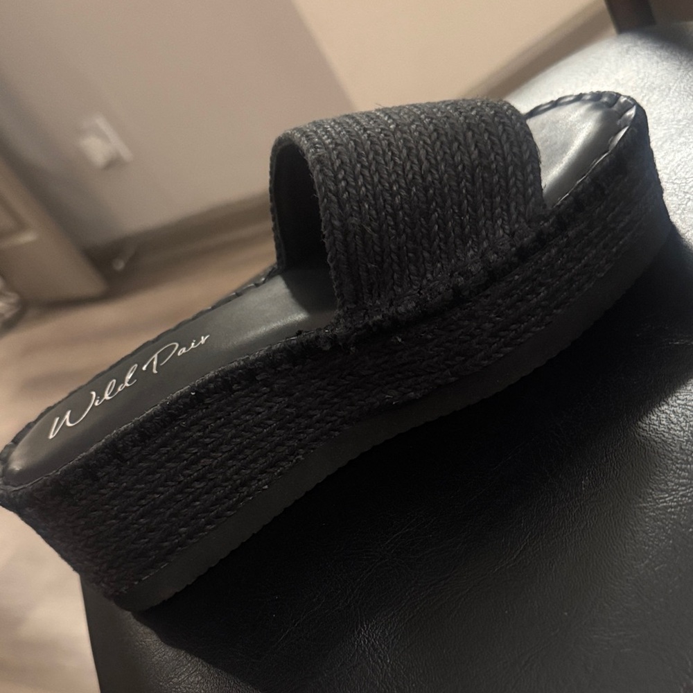 🔥Wild Pair Shermer Espadrille Slides Black Jute Size 8M🔥BRAND NEW NO BOX❣️